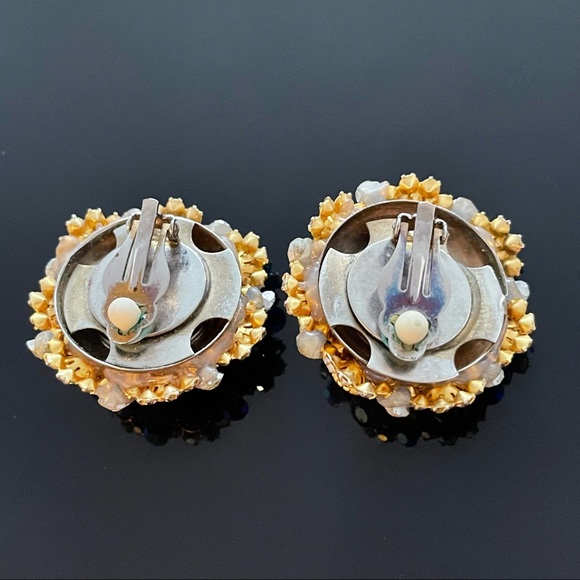 ✨Stunning Rhinestone VTG Retro Clip On Earrings - Picture 3 of 3